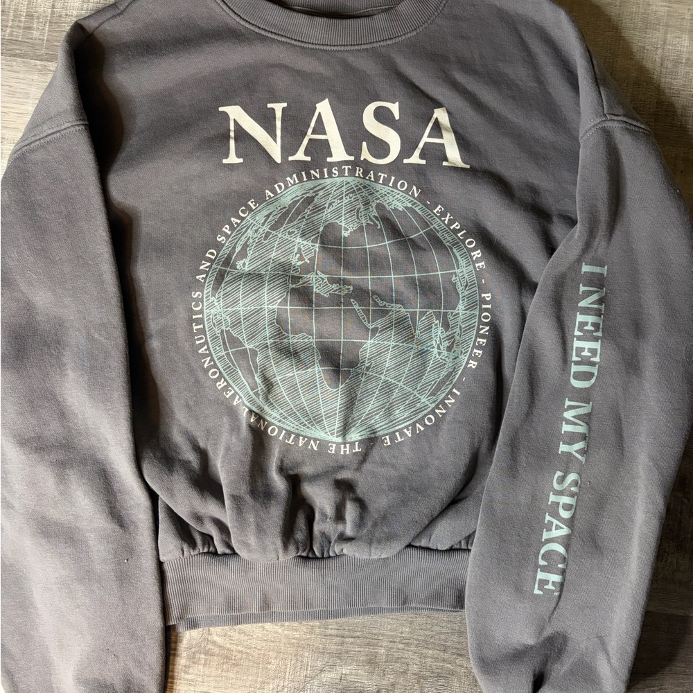 H&M Gray NASA Crew Neck Sweater